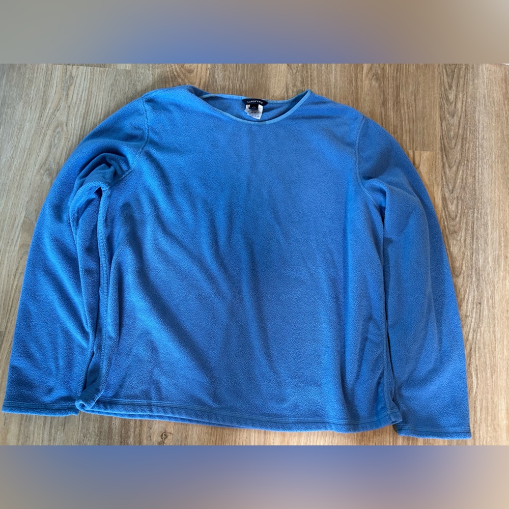 Lands' End Women’s Vibrant Blue Crewneck Fleece